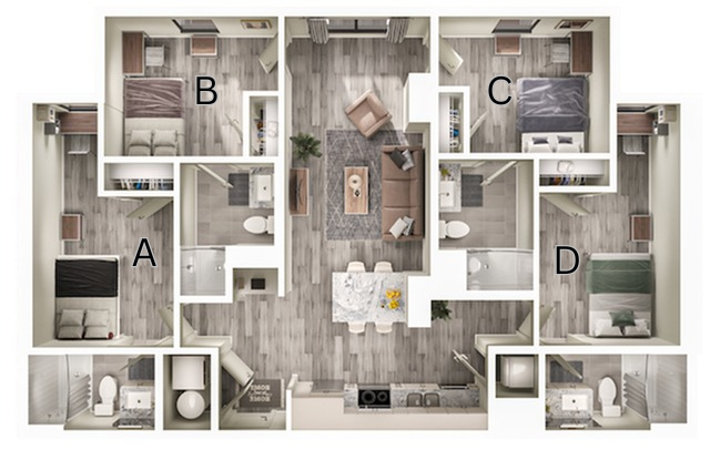 4BR/4BA – D2 floor plan