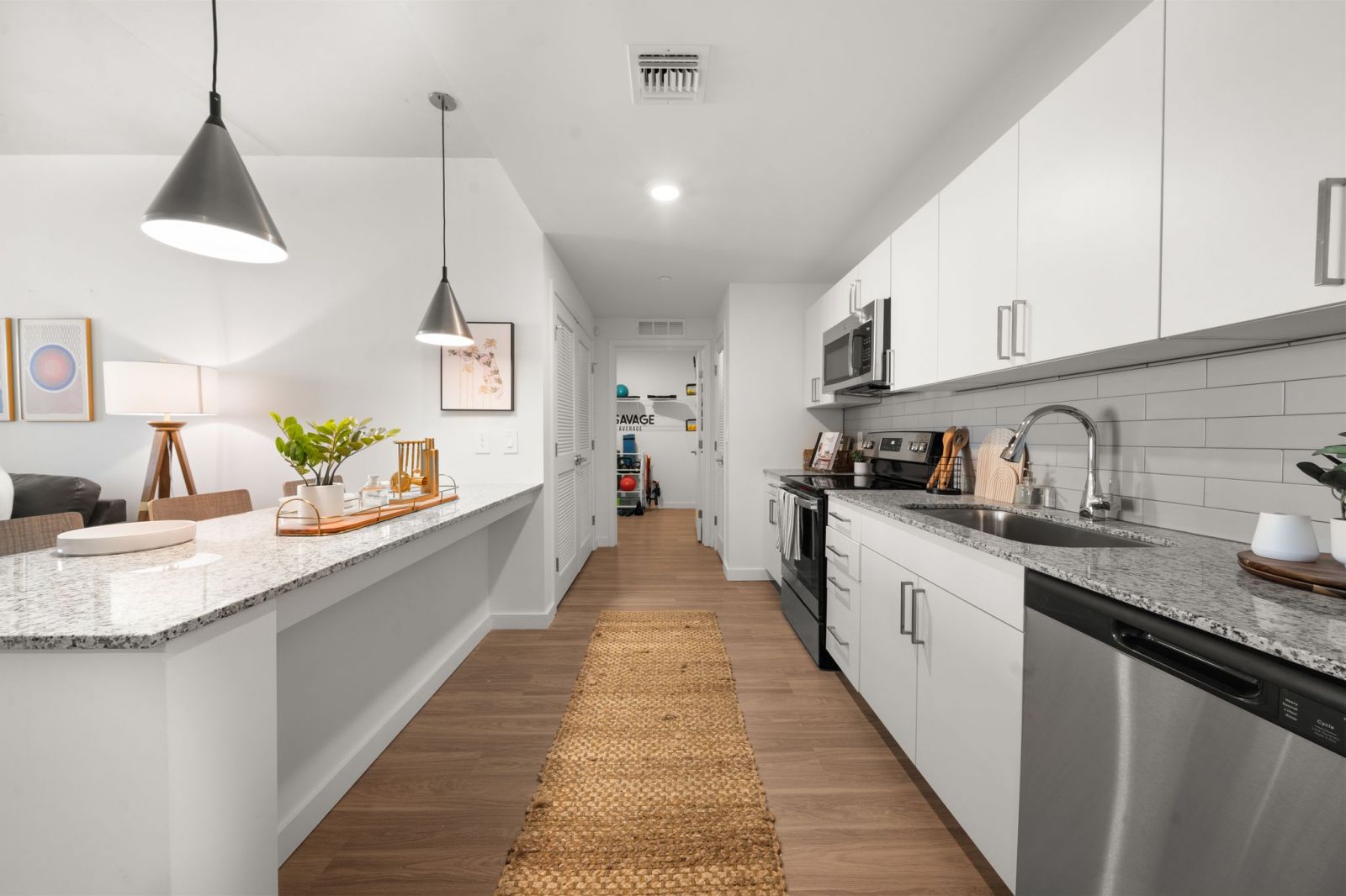 Sleek and bright kitchen