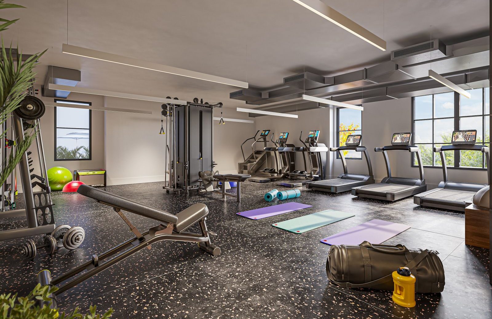 Sleek and modern gym